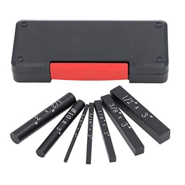 Imagem de Conjunto de 7 peças de blocos de configuração anodizados pretos de liga de alumínio para medição de marcenaria - vermelho e preto (preto)
