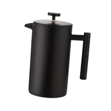 Imagem de WeiLaiKeQi Cafeteira de prensa francesa, cafeteira de presente, filtro fino, resistente ao calor, aço inoxidável, chaleira para expresso, para camping e viagem, Preto, 800ml