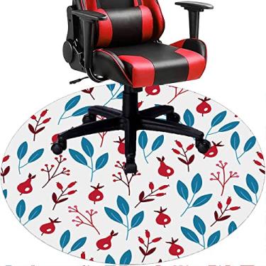 Imagem de Tapete de cadeira de escritório com flores, textura de flor, tapete de cadeira de mesa para piso de madeira de escritório em casa, protetor de piso de pilha baixa, redondo 119 cm