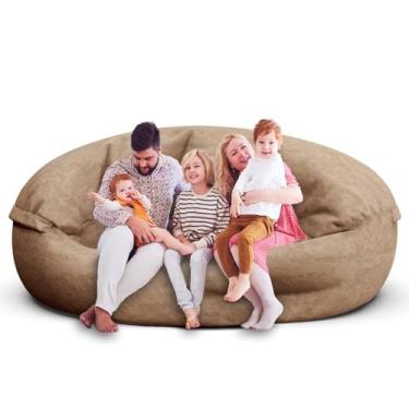 Imagem de Cadeira de pufe para adultos de 2,8 m, poltronas macias para quarto de adolescentes e meninas, bolsa de feijão redonda confortável e fofa para crianças removíveis, capa de sofá para cadeira de leitura