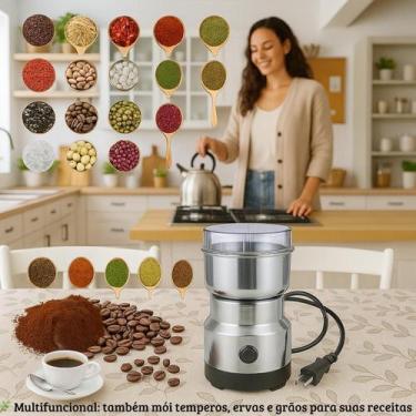 Imagem de Moedor de Café Inox Elétrico 200W para Grãos, Ervas e Especiarias com 