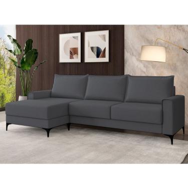 Imagem de Sofá 3 Lugares Chaise Lado Esquerdo Amazon Grafite