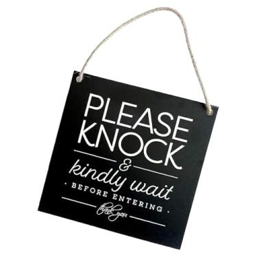 Imagem de Ｂｅｓｇａ Placa de pendurar na porta, Não perturbe, Por favor, bata, placa dupla face reversível para pendurar, elegante para empresas, residências, cafeterias