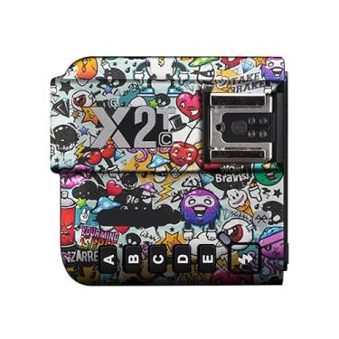 Imagem de Adesivo de flash de câmera antiarranhões para Godox X2T sem fio flash gatilho flash coat wrap película protetora corpo protetor capa de pele X 2T (grafite branco)