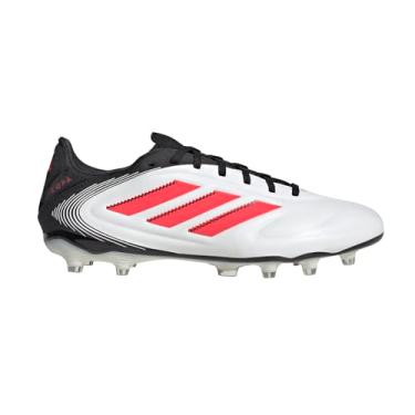 Imagem de adidas Tênis unissex adulto Copa Pure 3 Pro Firm Ground, Branco/vermelho lúcido, preto, 38 BR