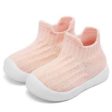 Imagem de Fahrerliebe Sapatos de meia para bebês meninos meninas sapatos antiderrapantes para primeira caminhada tênis leve infantil slip-on sola macia protege os dedos sapatos 6 12 18 24 meses, 2 - rosa, 12-18 Meses