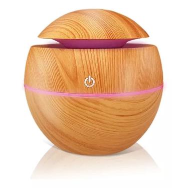 Imagem de Umidificador Aromatizador Difusor Ultrassônico Luzes Ar130ml Purificador Tipo Madeira