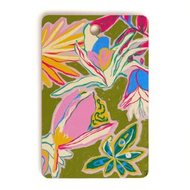 Imagem de Society6 Tábua de corte de bambu - decoração de cozinha por Sandra Poliakov - Tábuas de corte exclusivas para cozinha, 40,6 cm x 26,7 cm x 1,3 cm, jardim tropical I