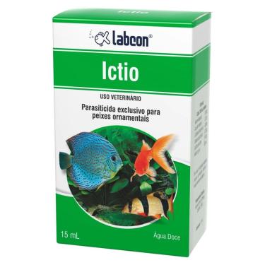 Imagem de Produto para tratar doenças em peixes de aquário: Parasiticida Elimina infestações na pele de peixes Ictio Alcon 15ml