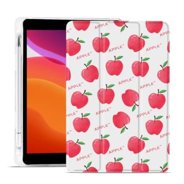 Imagem de MAYCARI Capa original para iPad Pro de 11 polegadas 2022/2021/2020 com suporte para lápis, rosa Apple Words iPad Pro 11 polegadas 4ª/3ª/2ª geração, capa protetora traseira de TPU macio, capa fina