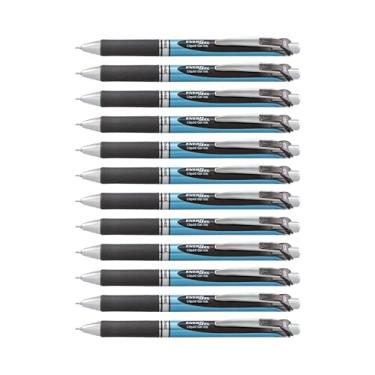 Imagem de Caneta de gel líquido retrátil de luxo RTX da Pentel EnerGel, Embalagem de 12, Preto, 0.5mm Needle