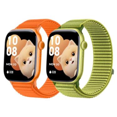 Imagem de sylacor Pulseiras esportivas compatíveis com Apple Watch Séries 10, 9, 8, 7, 6, 4, 3 e SE SE2 (verde + laranja, 38/40/41/42 mm (série 10))
