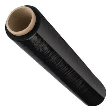 Imagem de Filme Stretch 400 Metros Manual Preto Bobina Com 4Kg Excelente Aderênc