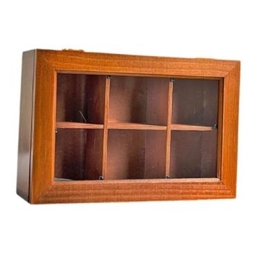 Imagem de KiBcsLic Caixa de chá de madeira, porta-joias decorativo, organizador de mesa para, dia mães, brincos, itens pequenos, Tipo Claro