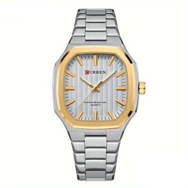 Imagem de Relógio de Pulso Masculino Minimalista Quadrado de Quartzo de Aço Inoxidável