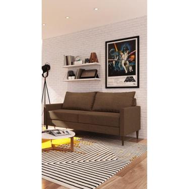 Imagem de Sofá 2 Br 0,8 2 Ass 0,80 Fideris 3 Lugares Bipartido Marrom