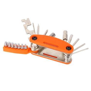 Imagem de Zhjvihx Kit de Ferramentas para Várias Ferramentas de Ciclismo, 20 Em 1 Bike Multitool Integrated Portable Carbon Steel Eletroplating Processo para Acampar para Viagem (Laranja)