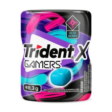Imagem de Chiclete Trident X Gamers Acid Berry Goma de Mascar Sem Açúcar 48,3g