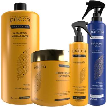 Imagem de Kit 4 Produtos Shampoo 1L Cauterização Hidratação Profissional - Dacca