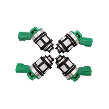 Imagem de 4 bicos injetores de combustível compatíveis para 1996-2004, compatíveis com Nissan D21 NP300 Pickup 2.4L L4 JS4D-2 16600-1S700 166001S700 JS4D-5 JD4D5, frete grátis