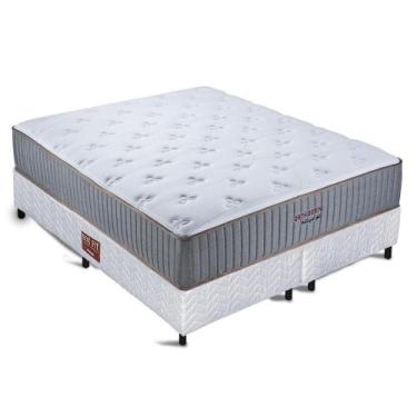 Imagem de Conjunto colchão cama box branco fit king bellagio gel orthocrin 193x2