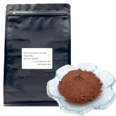 Imagem de LimeFav Pó de óxido de ferro marrom - pigmentos para pintura artística e decorativa, concreto, argila, cimento, arte, decoração, pintura, alvenaria e produtos de pintura (500 g)