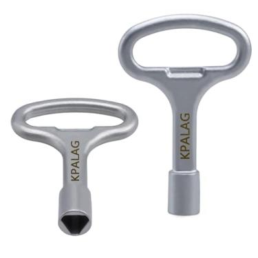 Imagem de KPALAG 2 chaves de soquete triangular, chave de bloqueio de painel triangular, chave utilitária universal para válvula de gás, caixa de medidor de gás/elétrico, armário de máquina, trem, elevador