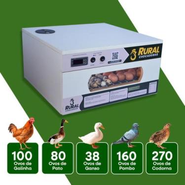 Imagem de Chocadeira De Ovos 100 A 110 com Rolagem Automática e ovoscopio, Ganhe