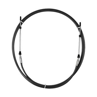 Imagem de Kesoto Cabo de motor de barco com controle de acelerador, aço inoxidável, linha de acelerador de controle remoto para Yamaha Outboard, 2,4 a 7,9 m - preto, 2,4 m