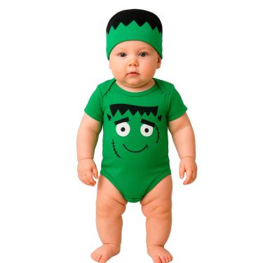 Imagem de Conjunto Body Bebe + Touca Roupa Infantil Fantasia Halloween