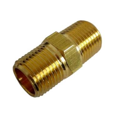 Imagem de Niple Latão Rosca De 1/2'' Dourado Cromado 127 - Mk Metais - MK Metais