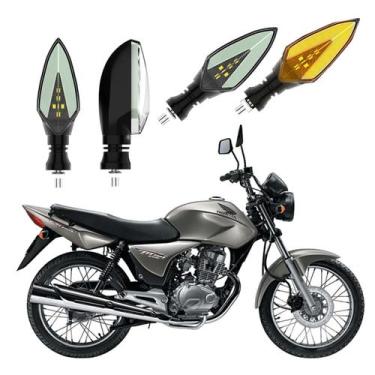 Imagem de KIT 4 Setas Sequenciais Pisca de Led Modelo P35 Para Moto Honda CG 150