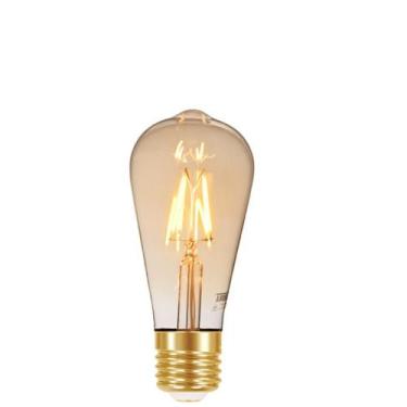 Imagem de Lâmpada Led Filamento Vintage Dimerizavel ST64 Âmbar Taschibra 4W 127V