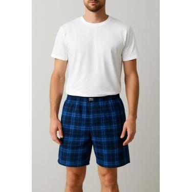 Imagem de Pijama Manga Curta Masculino Adulto Verão - Caedu, Azul, P