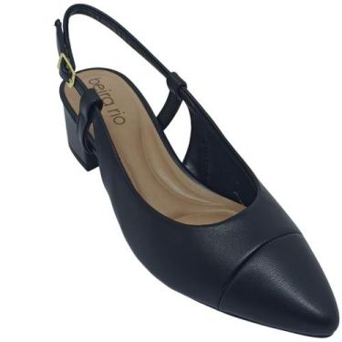 Imagem de Sapato Beira Rio Feminino Napa Turim com Tira e Fivela, Preto, 36