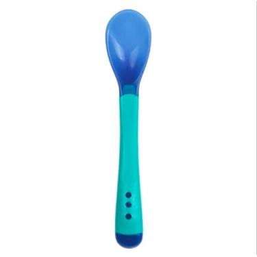 Imagem de Colher Infantil Termo Sensível em Silicone Flexível com Sensor de Temperatura para Bebês