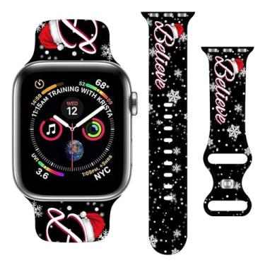 Imagem de Pulseira de Natal compatível com Apple Watch Ultra, séries 10, 9, 8, 7, 6, 5, 4, 3, 2 e 1 de 38 mm, 40 mm, 41 mm, 42 mm, 45 mm, 46 mm, 49 mm, SE, 38 0 mm, 40 mm, 40 mm, 41 mm, 41 mm, 44 mm, 46 mm, 2 e