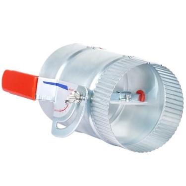 Imagem de Amortecedor de duto HVAC de 10 cm, amortecedor de volume manual de ferro galvanizado com manga, controle de fluxo de ar ajustável para exaustores, ventiladores, tubos de fogão a pellets, saídas de