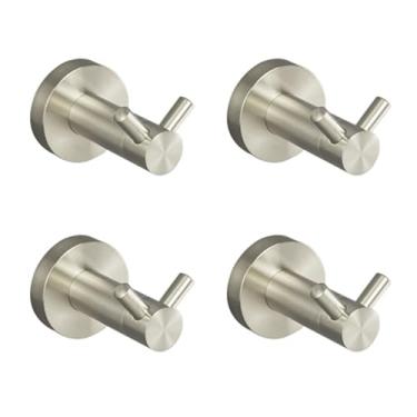 Imagem de Barra de toalha de aço inoxidável níquel escovado, acessórios de banheiro de parede, saboneteira, porta-toalhas de mão, capa para caixa de lenços umedecidos, 4 ganchos duplos