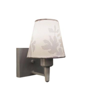 Imagem de Arandela Quadrada Md-2034 Cinza Cúpula Em Tecido Cone Renda Branca - Bivolt