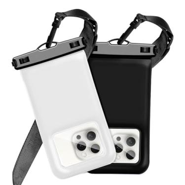 Imagem de Bolsa de telefone flutuante à prova d'água 2 Pax para iPhone 16 Pro Max/15/14/13/12, bolsa seca para celular de viagem IP68, bolsas essenciais para navio de cruzeiro de praia com cordão transversal