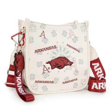 Imagem de Montana West X NCAA Bolsa transversal média para mulheres bolsas esportivas bolsas de mão com alça ajustável com zíper, Afu-bege, 300.25 cubic inches, Tendência contemporânea