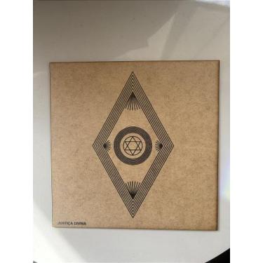 Imagem de Placa Radiônica Justiça Divina 17x 9,5 em mdf 19x19 cm - no-brand