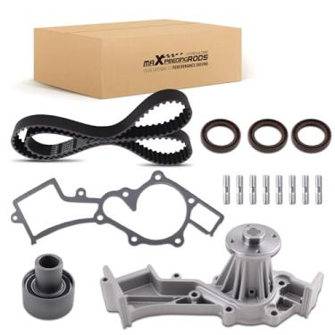Imagem de maXpeedingrods Kit de correia dentada do motor com bomba de água para Nissan Frontier 1999-2004, Pathfinder 1996-2000, Xterra 2000-2004, infiniti QX4, 3.3L V6 SOHC 13028-0B700 13070-42L00