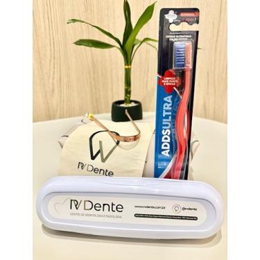 Imagem de RV Dente, Kit Combinado Raspador de Língua + Escova Ultra RV Dente (Vermelho)