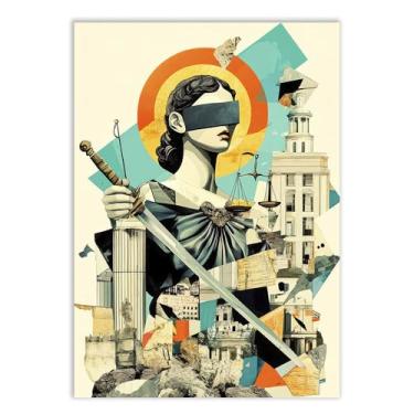 Imagem de Placa Decorativa Themis Deusa Da Justiça Ilustração Montagem Decoração Poster Quarto Sala