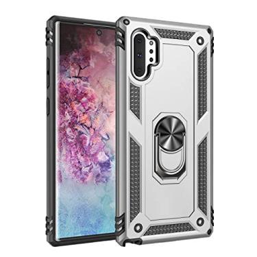 Imagem de SORAKA Capa para Samsung Galaxy Note10 Plus com suporte de anel capa armadura para Samsung Galaxy Note10 Plus 5G capa traseira de policarbonato rígido com placa de metal para suporte magnético de