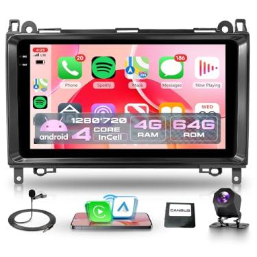 Imagem de Rádio veicular 4 núcleos 4G + 64G Android 15 para Mercedes Benz W906 Sprinter W169 W245 W639 Vito, Rimoody Wireless Carplay Andorid Auto Mirror Link 23.6 cm Tela INCELL GPS WiFi Bluetooth 5.0 FM/RDS