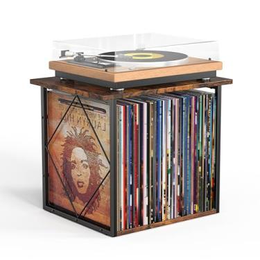 Imagem de Suporte de armazenamento de discos e prateleiras para 70-100 Lps, discos de vinil e suporte para exibição de álbuns, caixa e organizador de discos de vinil, moldura de exibição para álbuns, revistas