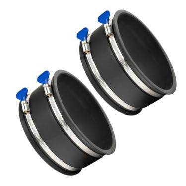 Imagem de POWERTEC 70281-P2V Punho flexível de controle de poeira de 15 cm com braçadeiras de mangueira de chave ajustáveis, conector de mangueira acoplador de borracha para marcenaria, acessórios e máquinas de